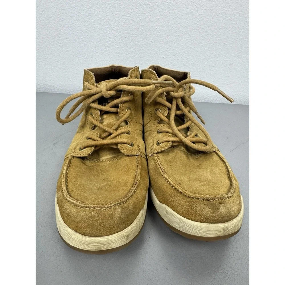 North Face Boots Mens 9.5 Tan Brown Seude Leather Ballard Evo Chukka Trail Hiker